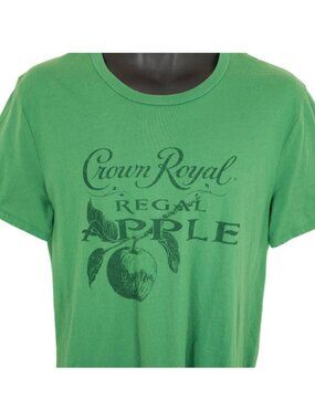 Crown Royal Regal Apple Whisky T Shirt Mens Size Large Green Liquor Promo Tee